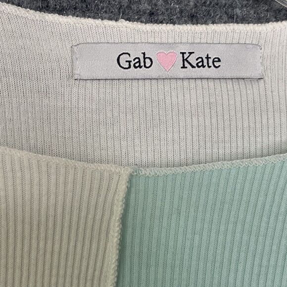 Gab & Kate Ribbed Knit Crop Top Block Color Long Sleeve Women Small - Picture 5 of 10